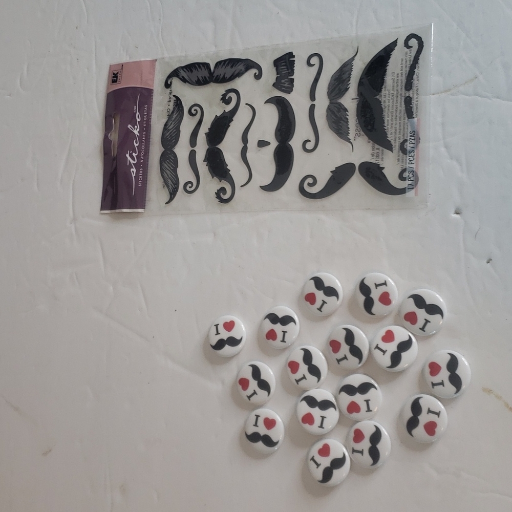 Mustache Accessories Pins & Stickers